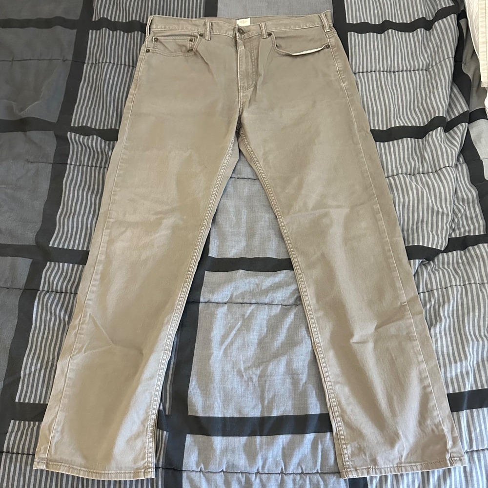 Dockers Pants Mens 34x30 Khaki Straight Fit Cotton Twill Five Pocket Casual